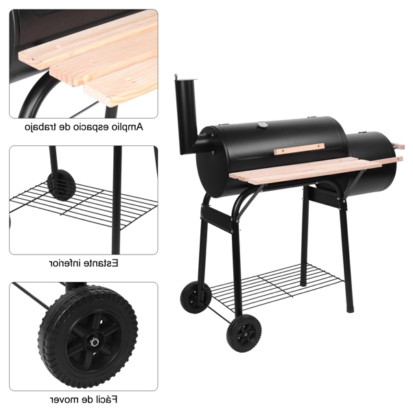 barrel shaped dual burner charcoal grill with chimney barrel shaped dual burner charcoal grill with chimney