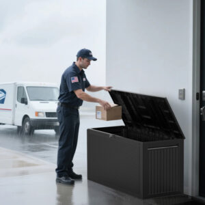 outdoor plastic storage box for patio