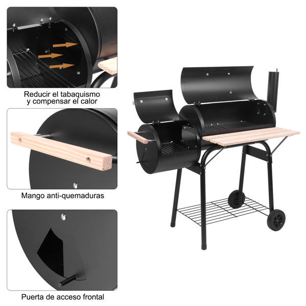 barrel shaped dual burner charcoal grill with chimney barrel shaped dual burner charcoal grill with chimney